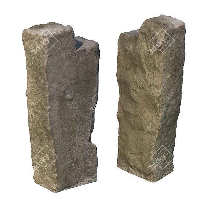 Ancient Stone Fence Kit 3D model image 6