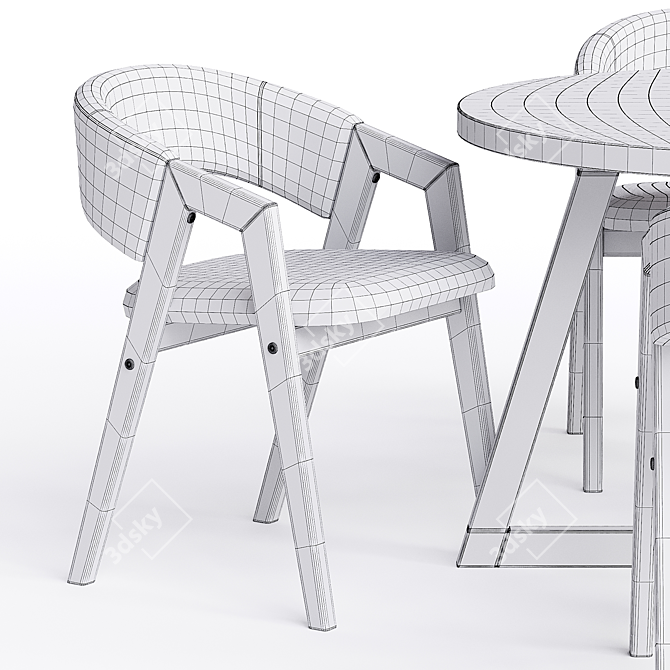 Modern Kitchen Chair RIO 3D model image 3