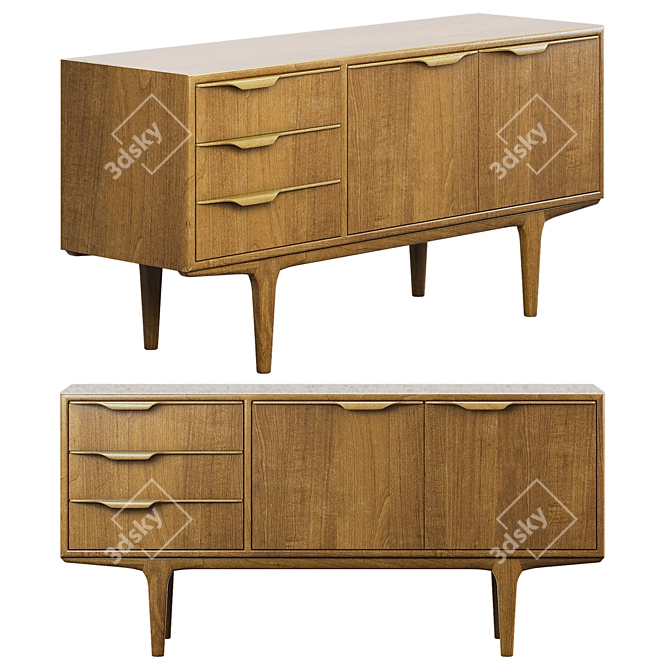 Vintage McIntosh Teak 1960's Credenza 3D model image 1
