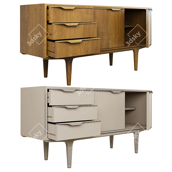 Vintage McIntosh Teak 1960's Credenza 3D model image 3