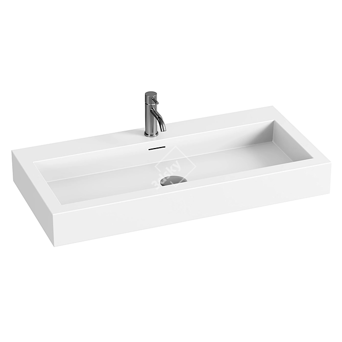 Badeloft Gray Wall Mounted Sinks 3D model image 2