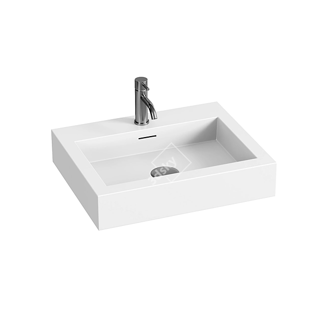 Badeloft Gray Wall Mounted Sinks 3D model image 4