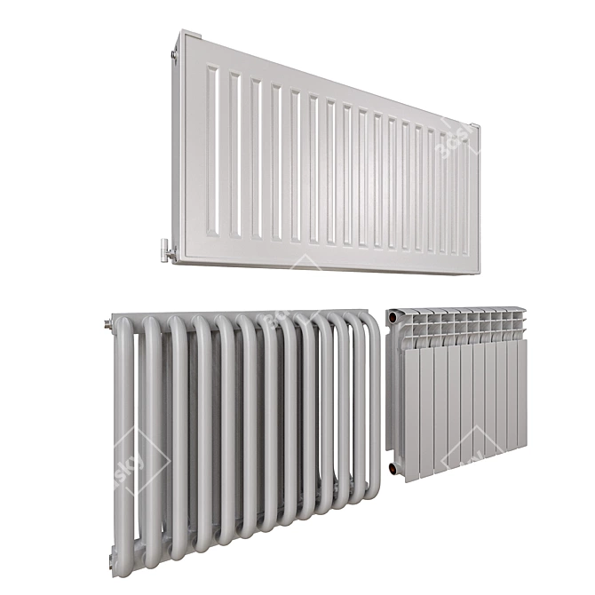 Radiators Set Bundle 3D model image 2