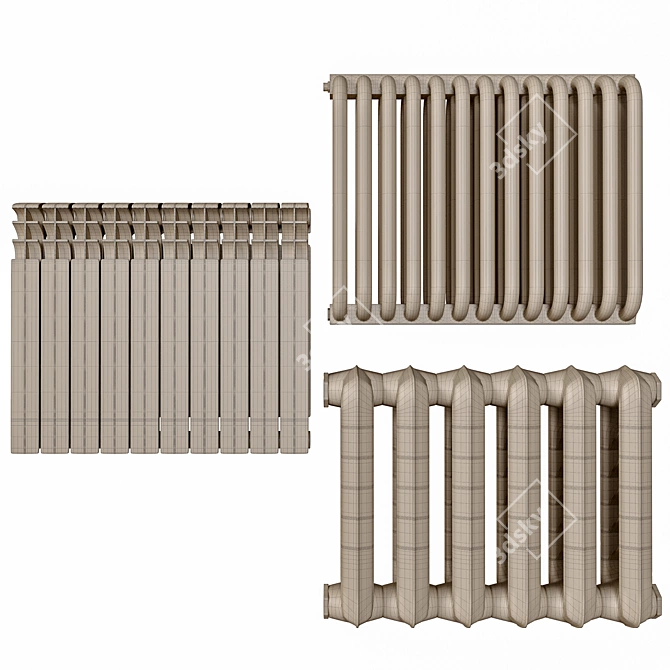 Radiators Set Bundle 3D model image 8