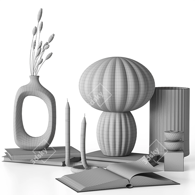 Dry Flower Decor Set 3D model image 6