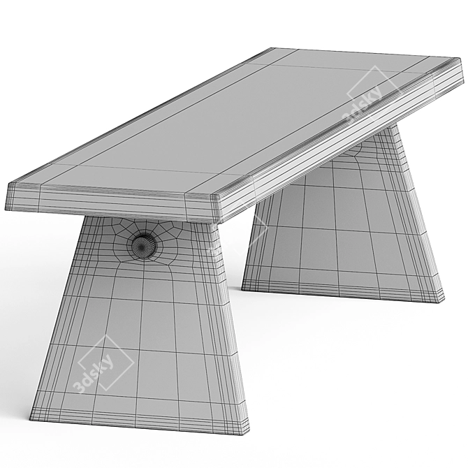 CRUSO JUNE Oak Bench Collection 3D model image 4