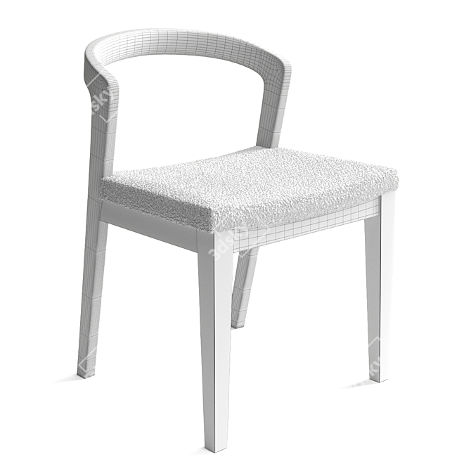 Elegant Bobo Walnut Chair 3D model image 4