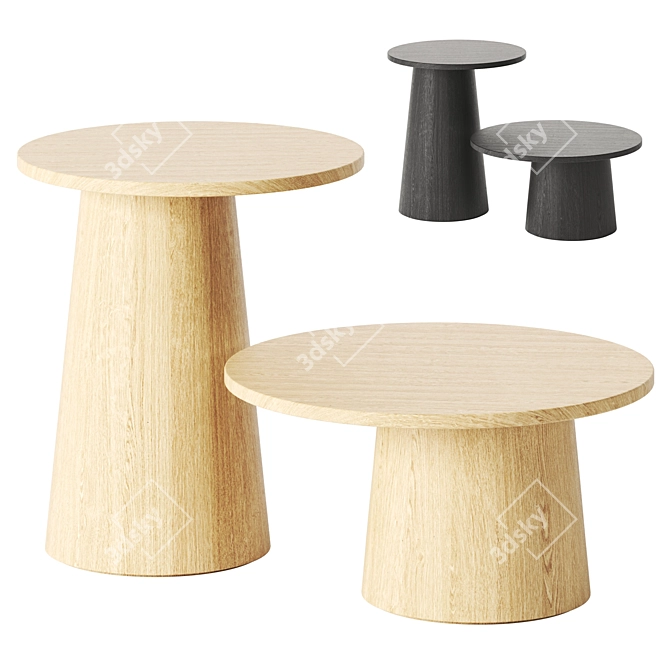 Modern Wood Node Table Design 3D model image 1