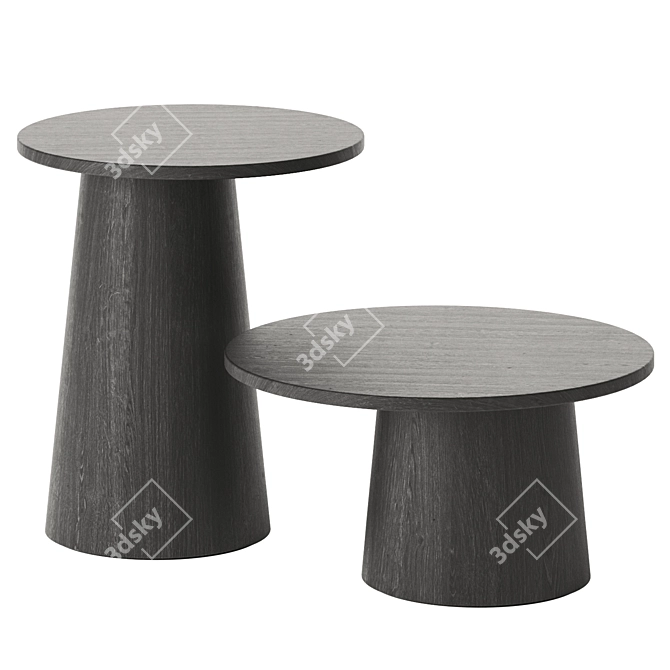 Modern Wood Node Table Design 3D model image 2