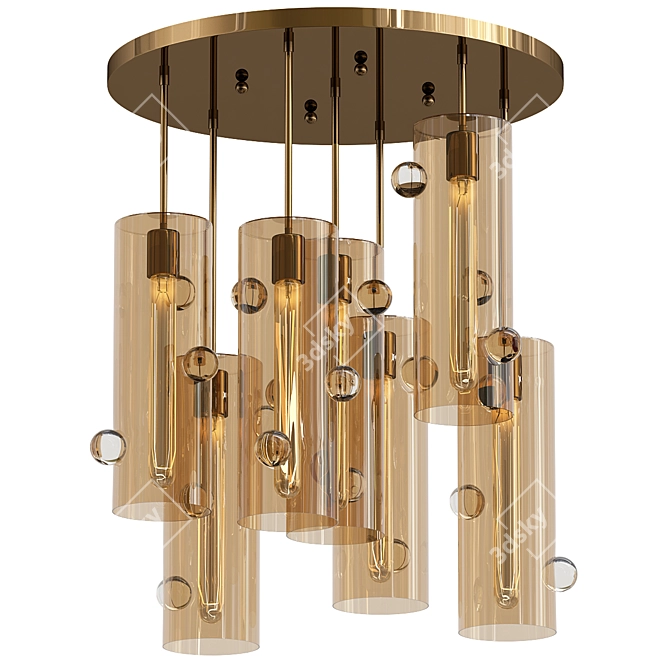 Obscura Cascading Chandelier Glass 3D model image 1