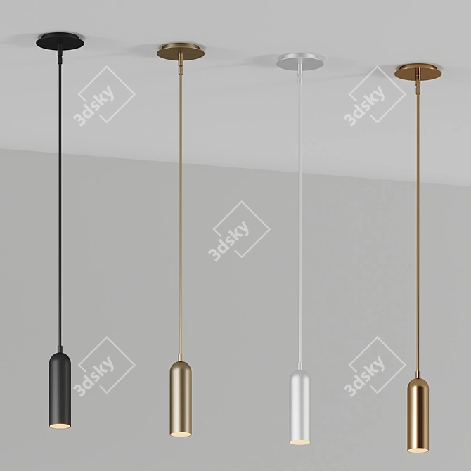 Sleek Mini Pendant Light 3D model image 4