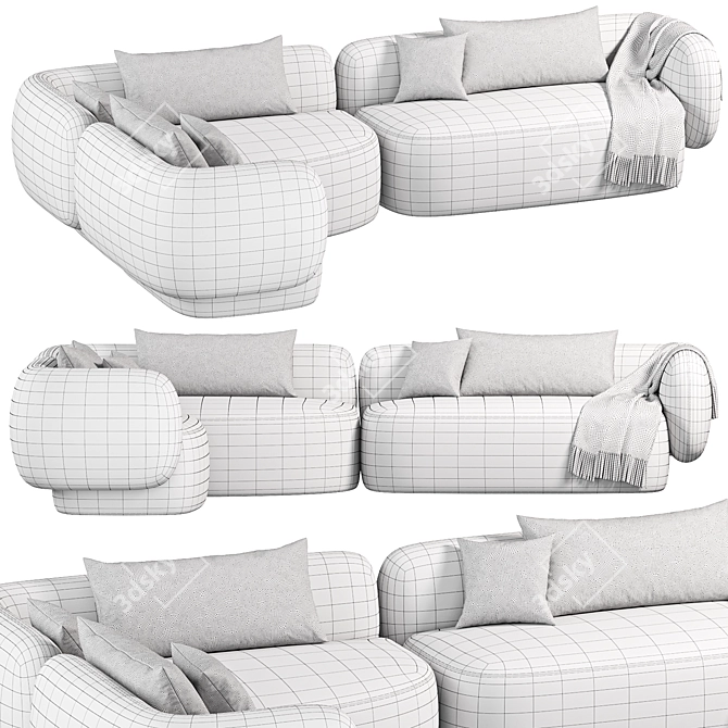 Contemporary 3D Model Mild Sofa 3D model image 4