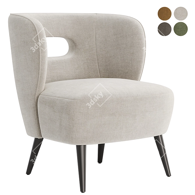  Faux Lambskin Mimi Chair 3D model image 1