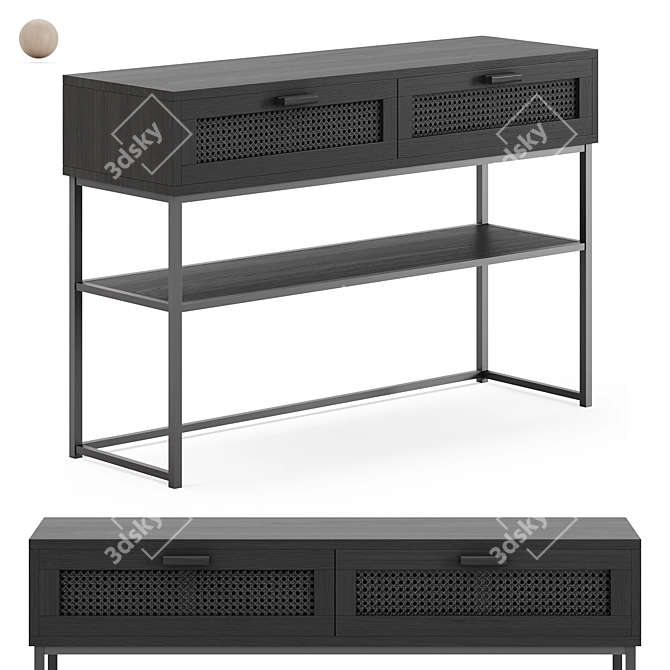 Elegant Raffels Console Table 3D model image 1