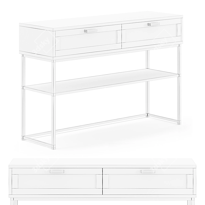 Elegant Raffels Console Table 3D model image 3