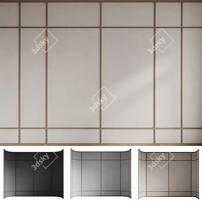 Customizable Wall Panels Kushi 3D model image 1