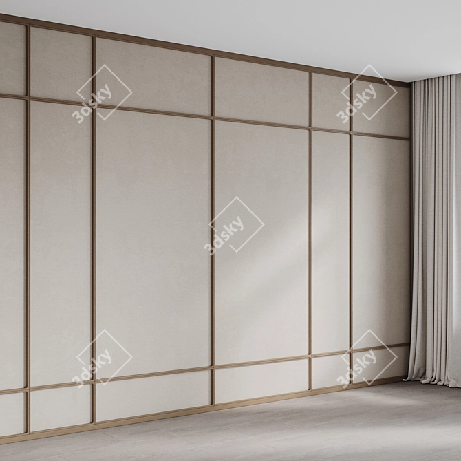 Customizable Wall Panels Kushi 3D model image 2