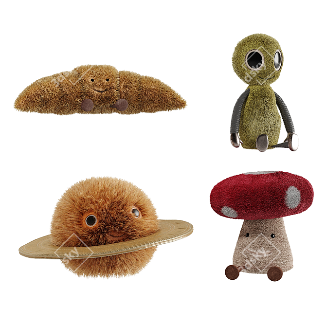 Furry Modle Toy Set 3D model image 7