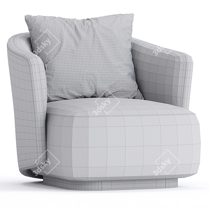 Sleek Modern Caspia Armchair 3D model image 4