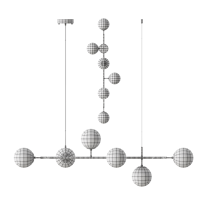 Edmund Glass Ball Brass Lamp 3D model image 3