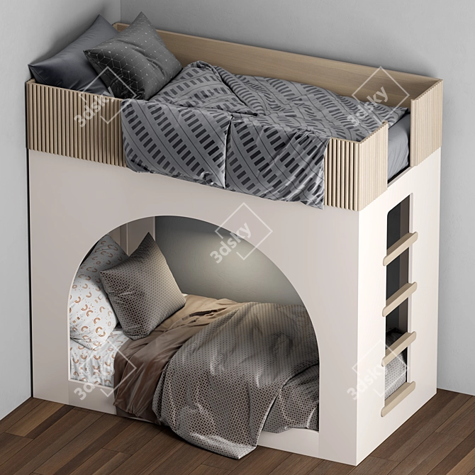 Stylish Arches Bunk Bed 3D model image 3