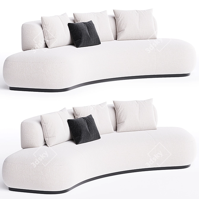 Curved Fabric Sofa Bubble Dimension 3D model image 1