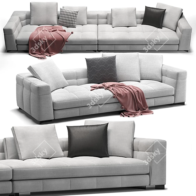 Elegant Minotti Blazer Sofa_02 Furnishing 3D model image 1