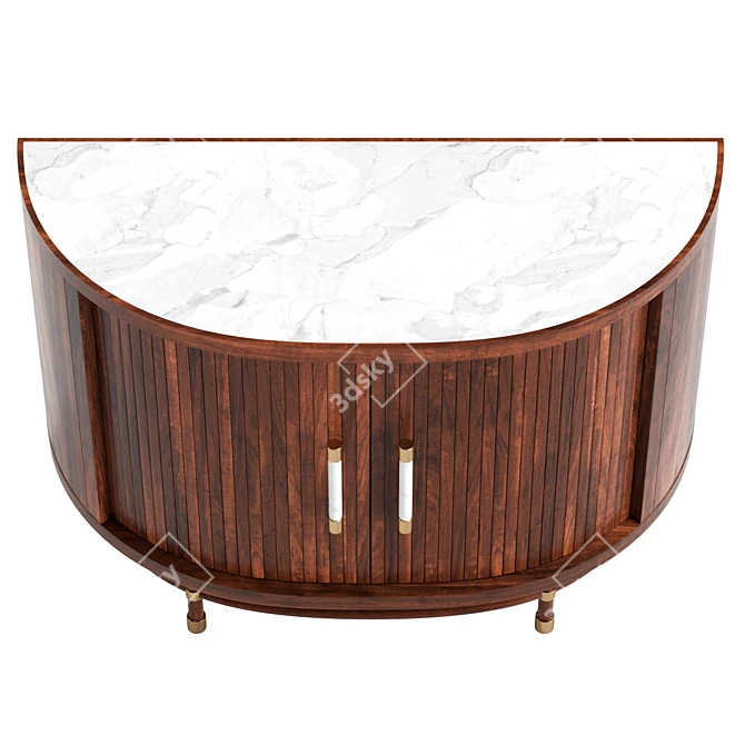 Modern Tamboured Cabinet, Luxe Design 3D model image 3