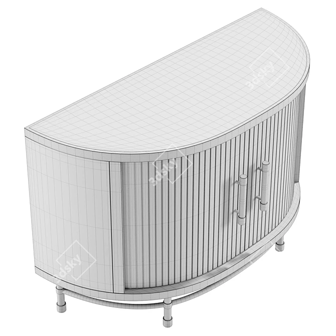 Modern Tamboured Cabinet, Luxe Design 3D model image 6