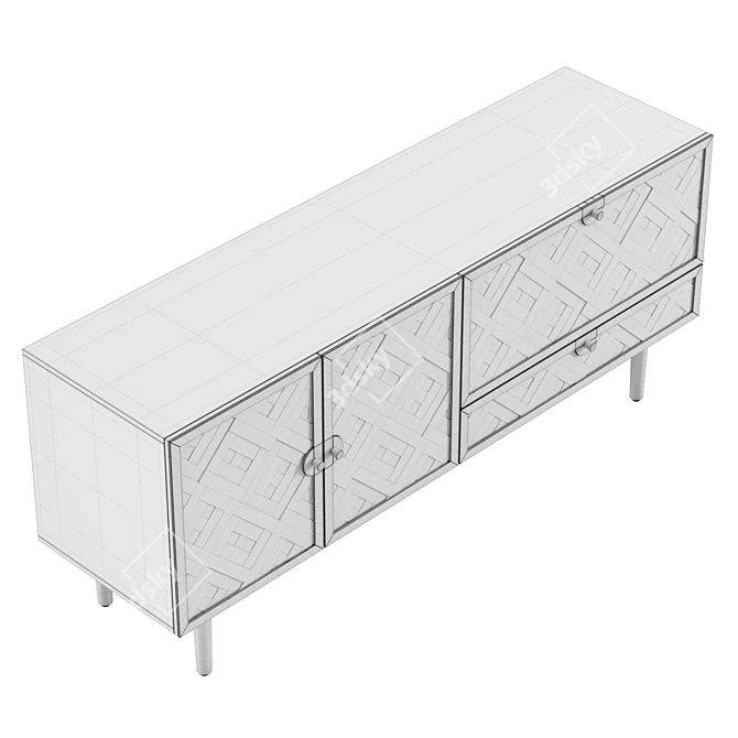 Modern Stylish Molly Sideboard in Millimeter Measurements 3D model image 6