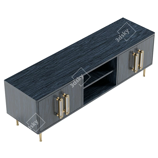 Modern UV Unwrapped Media Console 3D model image 5