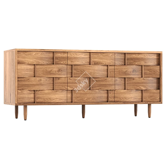 Sleek Buffet in Real Size 3D model image 1
