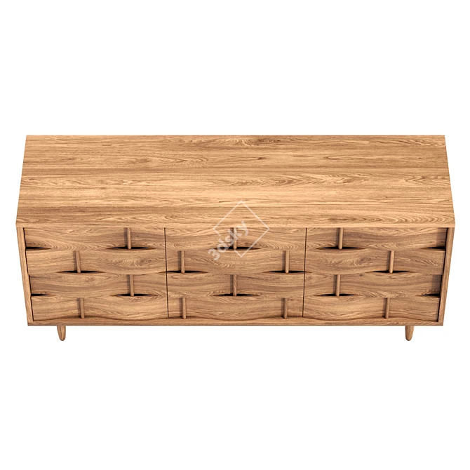 Sleek Buffet in Real Size 3D model image 3