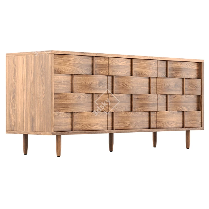 Sleek Buffet in Real Size 3D model image 4