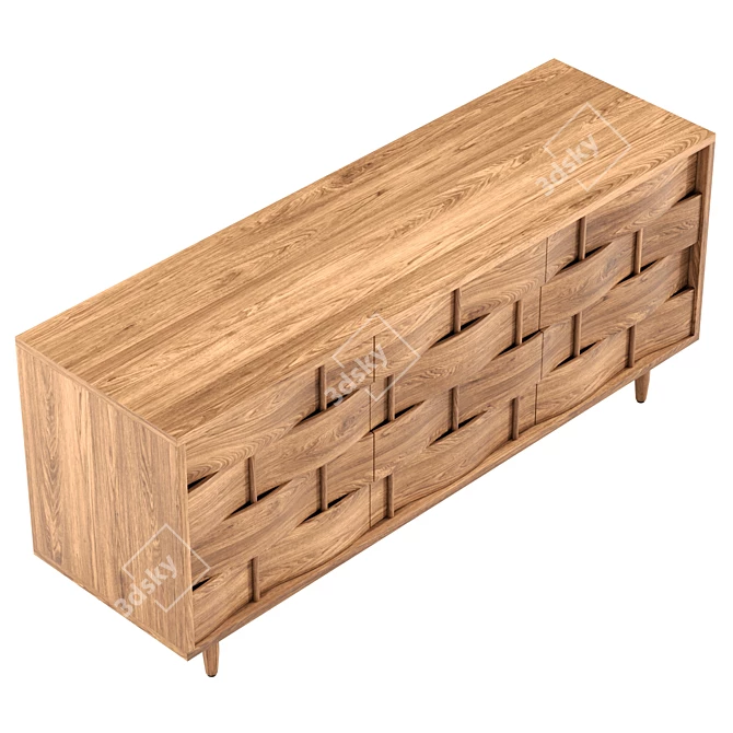 Sleek Buffet in Real Size 3D model image 5