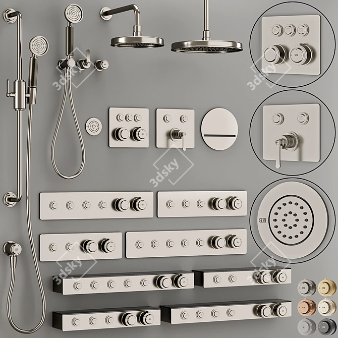 Elegance Elevated Bathroom Faucet Set 3D model image 1