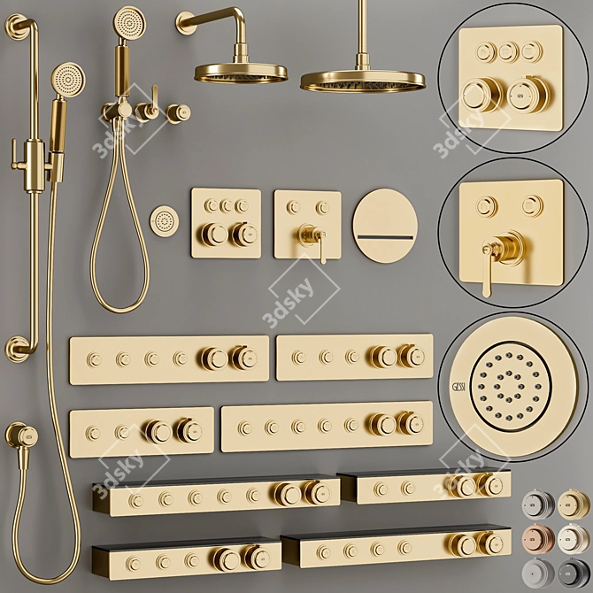 Elegance Elevated Bathroom Faucet Set 3D model image 2