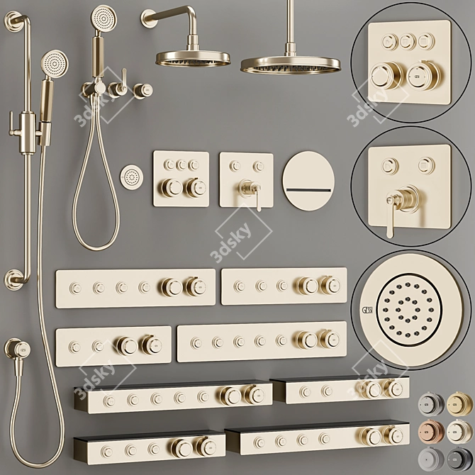 Elegance Elevated Bathroom Faucet Set 3D model image 3