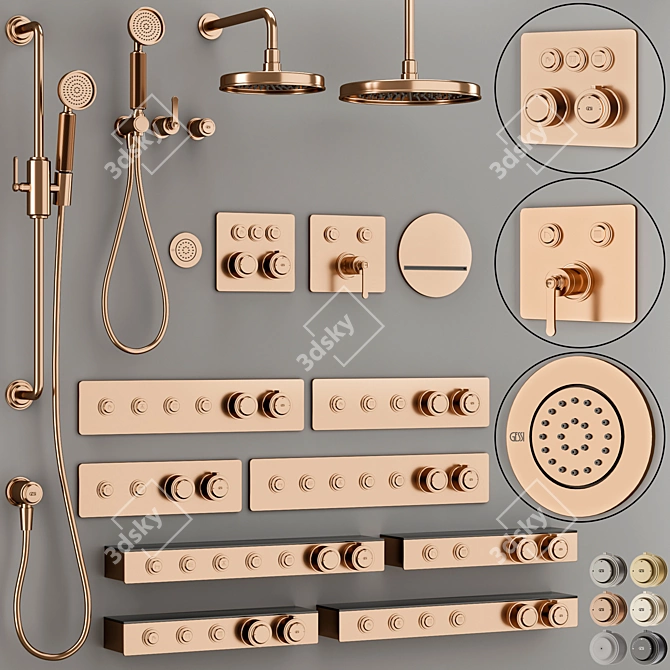 Elegance Elevated Bathroom Faucet Set 3D model image 4