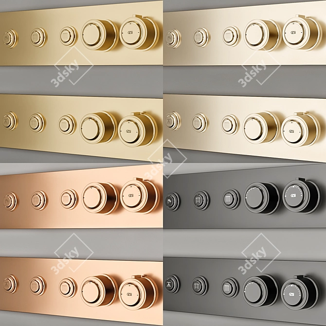 Elegance Elevated Bathroom Faucet Set 3D model image 6