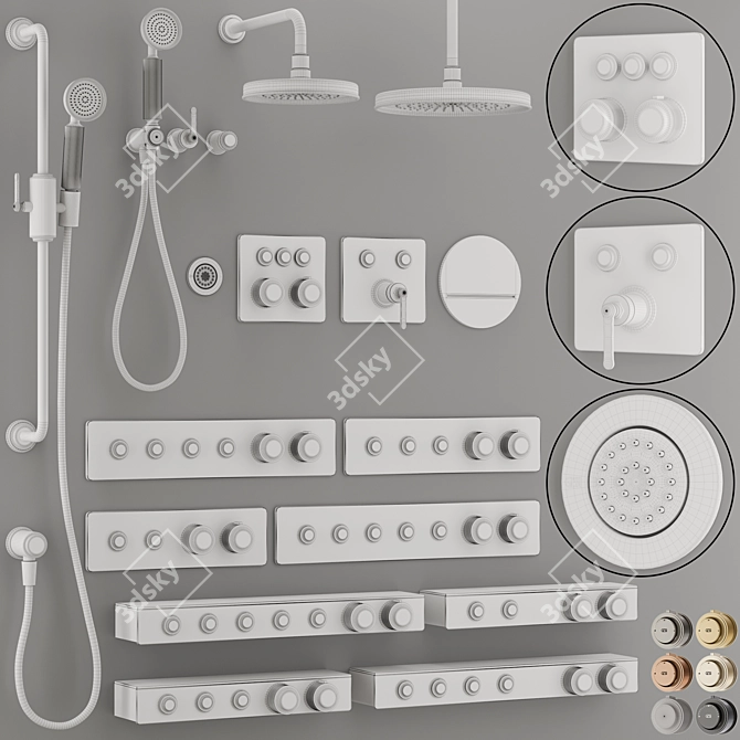 Elegance Elevated Bathroom Faucet Set 3D model image 7