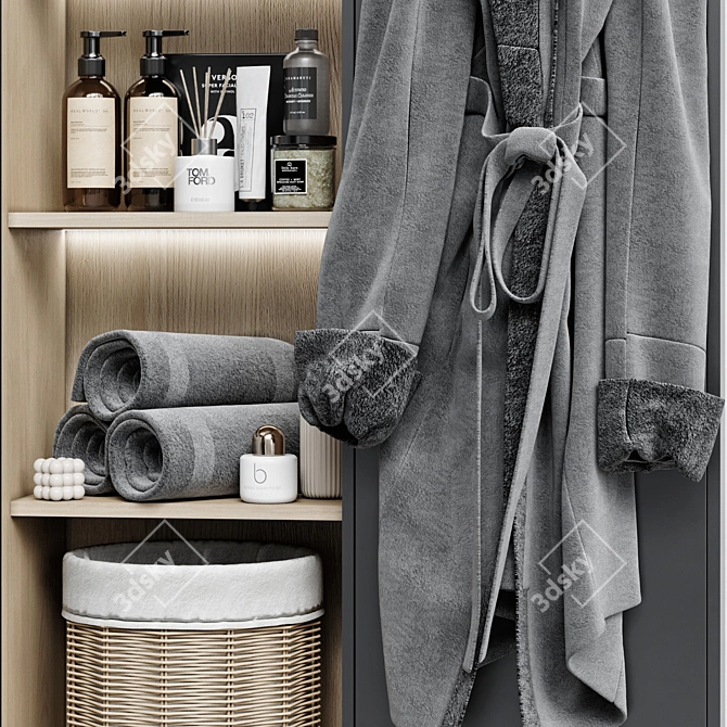 High Quality Bathroom Accessories Set 3D model image 3