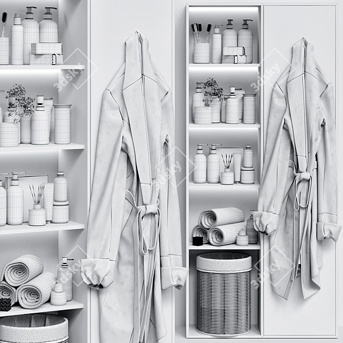 High Quality Bathroom Accessories Set 3D model image 4