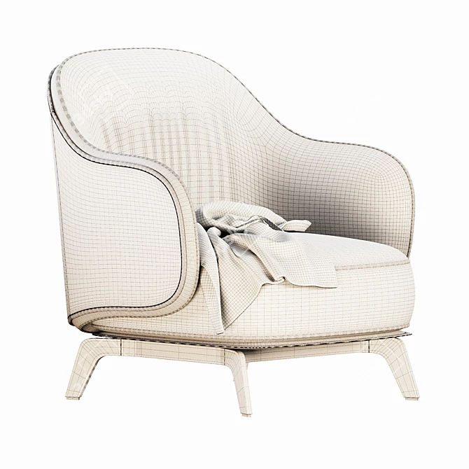 Contemporary Poliform Kaori Armchair 3D model image 7