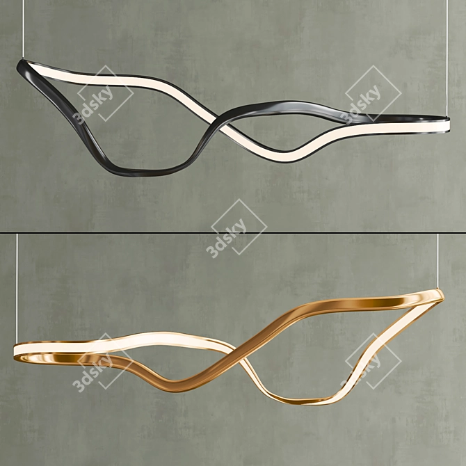 Freeform Light Sculpture Artwork 3D model image 2