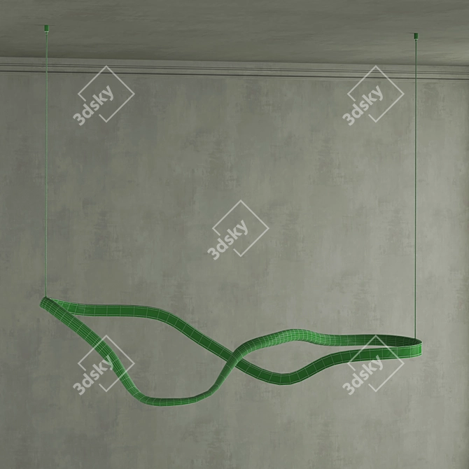 Freeform Light Sculpture Artwork 3D model image 4