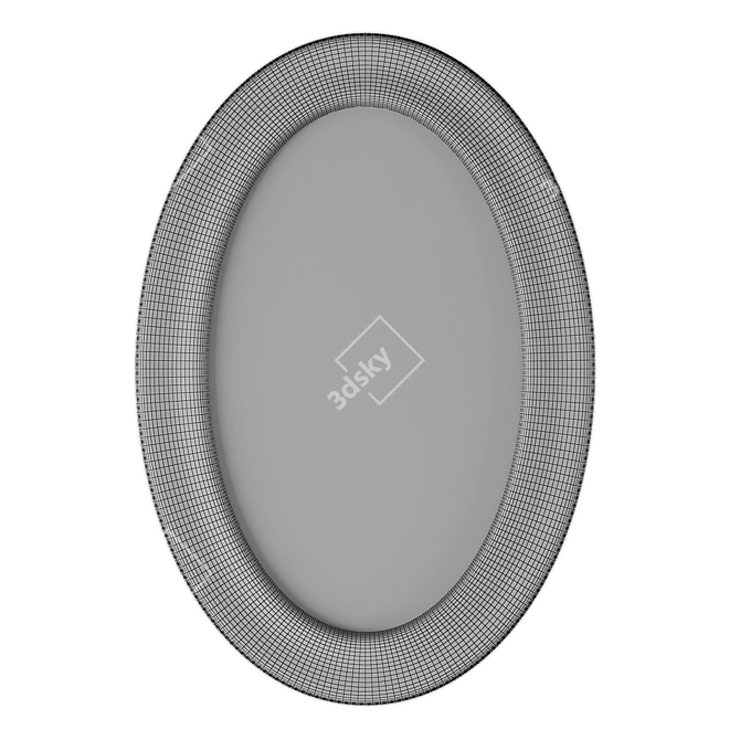Embossed Leaf Oval Wall Mirror 3D model image 2