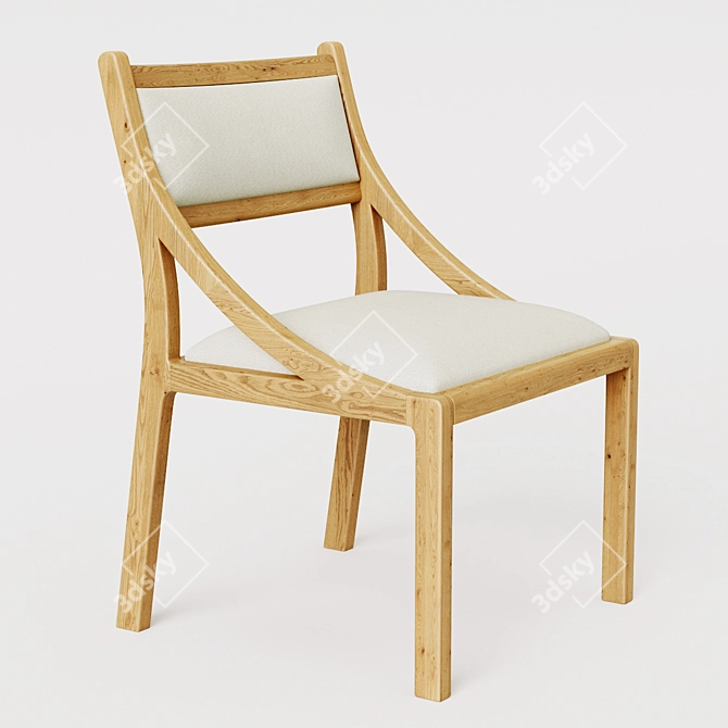 Seadrift Oak Upholstered Dining Chair 3D model image 4