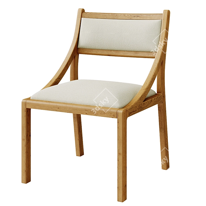 Seadrift Oak Upholstered Dining Chair 3D model image 11