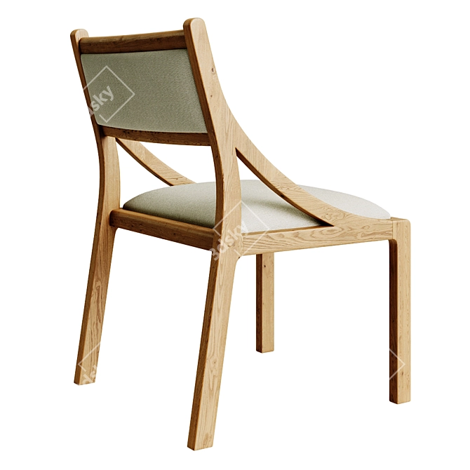 Seadrift Oak Upholstered Dining Chair 3D model image 2